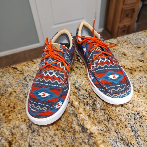 Twisted X Hooey Loper Aztec Red Multi-Color Shoes WHYC026 Women's Sz 8.5M - Picture 3 of 13